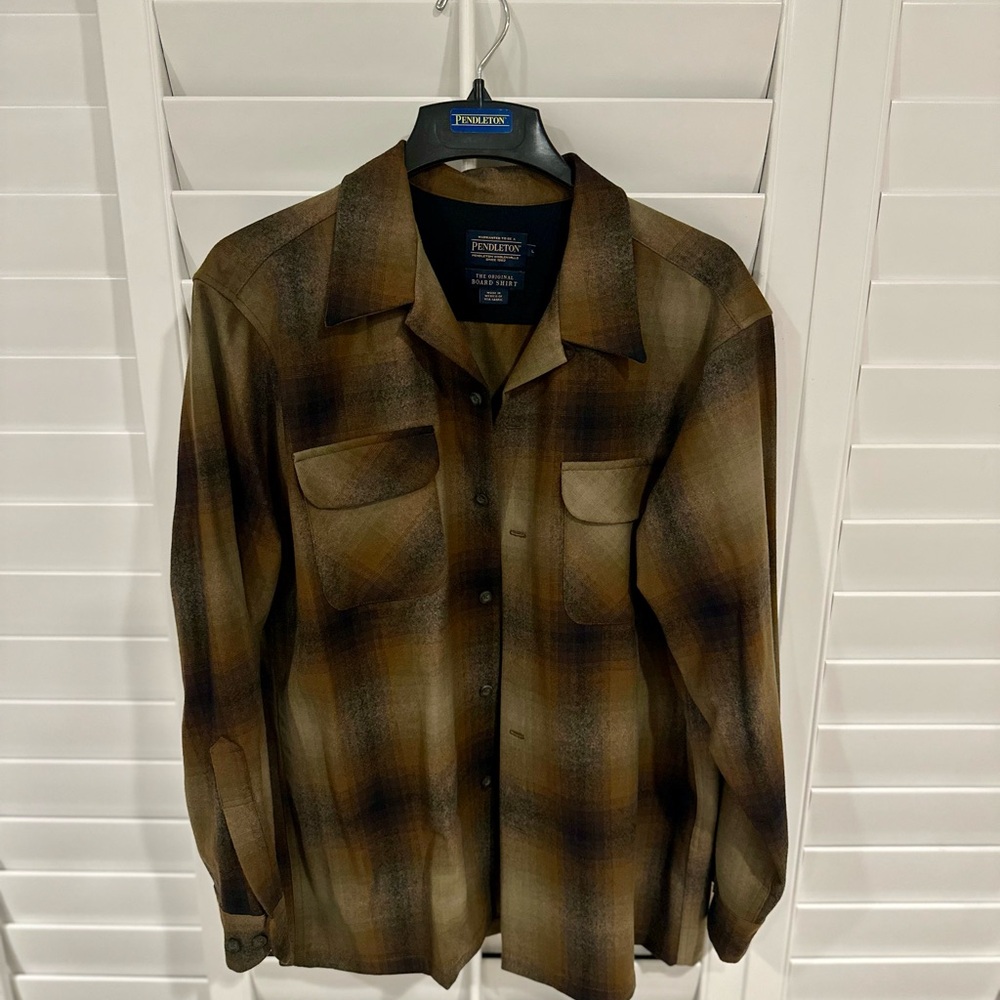 Pendleton Men’s Brown, Green and Tan Board Shirt